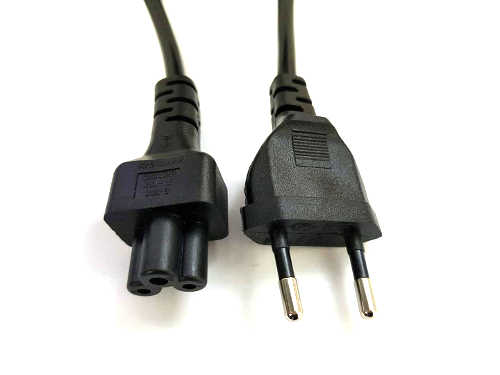European 2 Pin Plug (Type C) to C5 Mickey Mouse Short Cable 0.75mm² 30cm